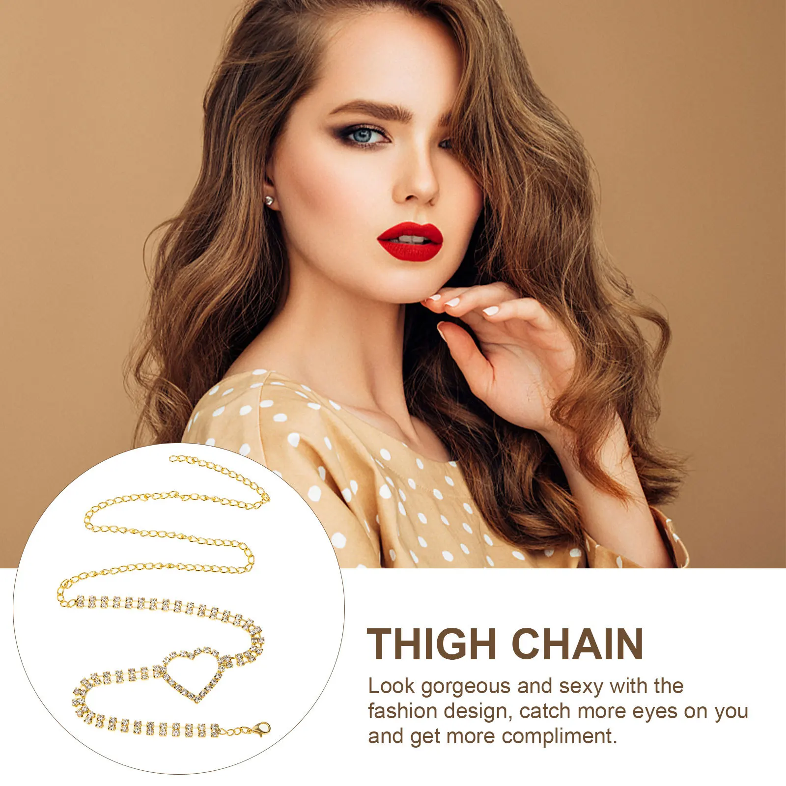 

Chain Rhinestones Leg Chains Thigh Jewelry Thight for Women Thighs Miss