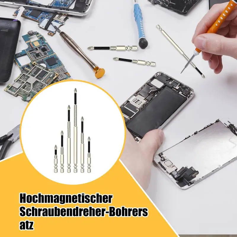 

Magnetic Screwdriver Bit Set 6X Anti Slip Precise Drill Bit Multifunctional Home Maintenance Set Multi-purpose Repair Tool For