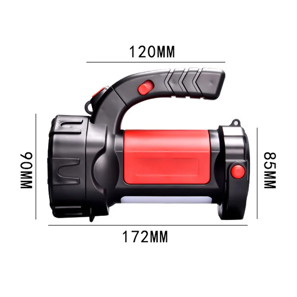 Waterproof 7 Modes Spotlight USB Rechargeable Searchlight Outdoor Emergency Strong Flashlight Camping Lamp Power Bank Function