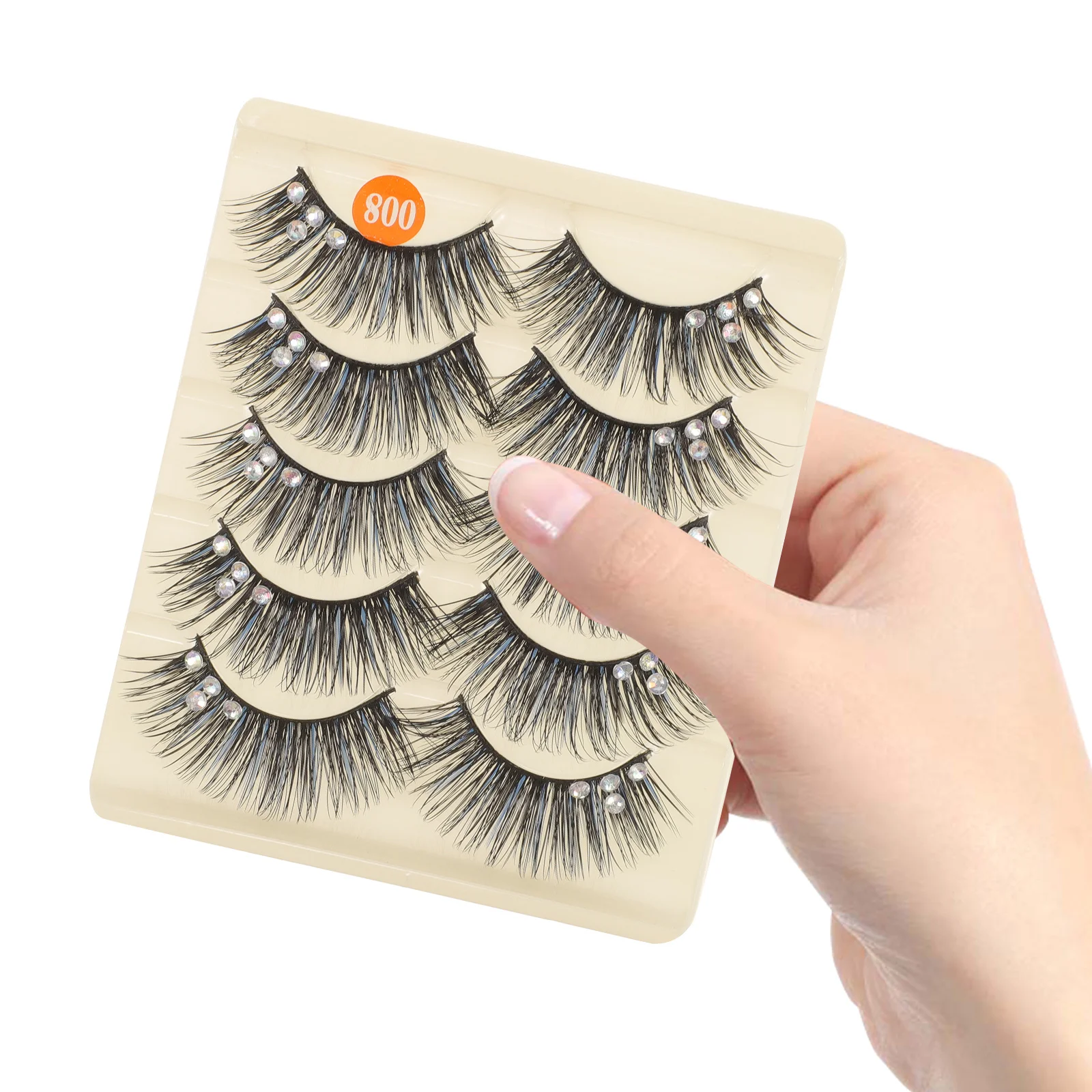 5 pares de cílios postiços de palco naturais, fáceis de usar, acessórios de maquiagem leves, curtos, naturais, cílios postiços para mulheres