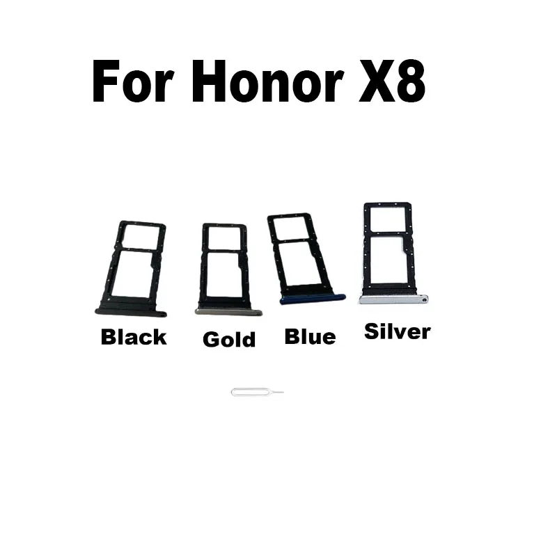 New For Huawei Honor X8 Sim Card Tray Slot Holder Socket Adapter Connector Repair Parts Replacement