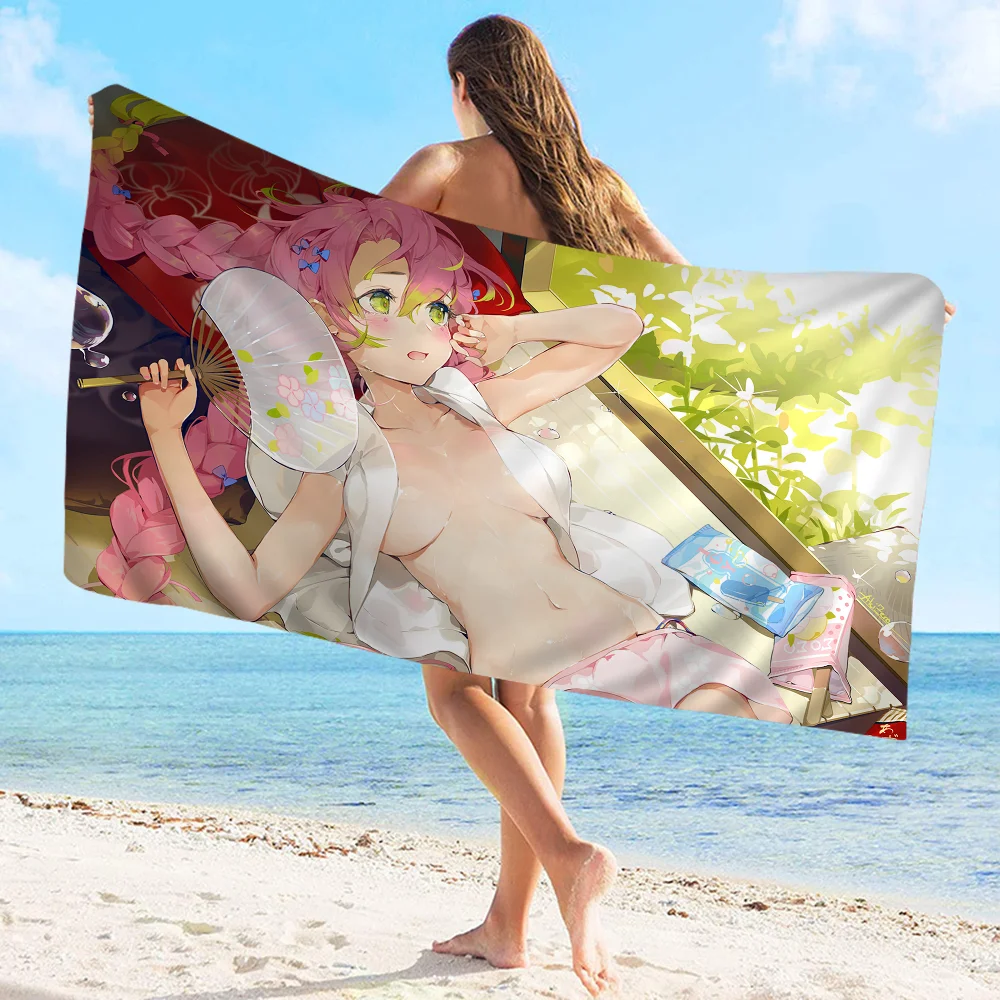 Anime D-Demon S-Slayer Mitsuri-Kanroji Beach Towels Quick Dry Towel Sand Beach Towels Pool Towel for Travel Swim Pool Yoga