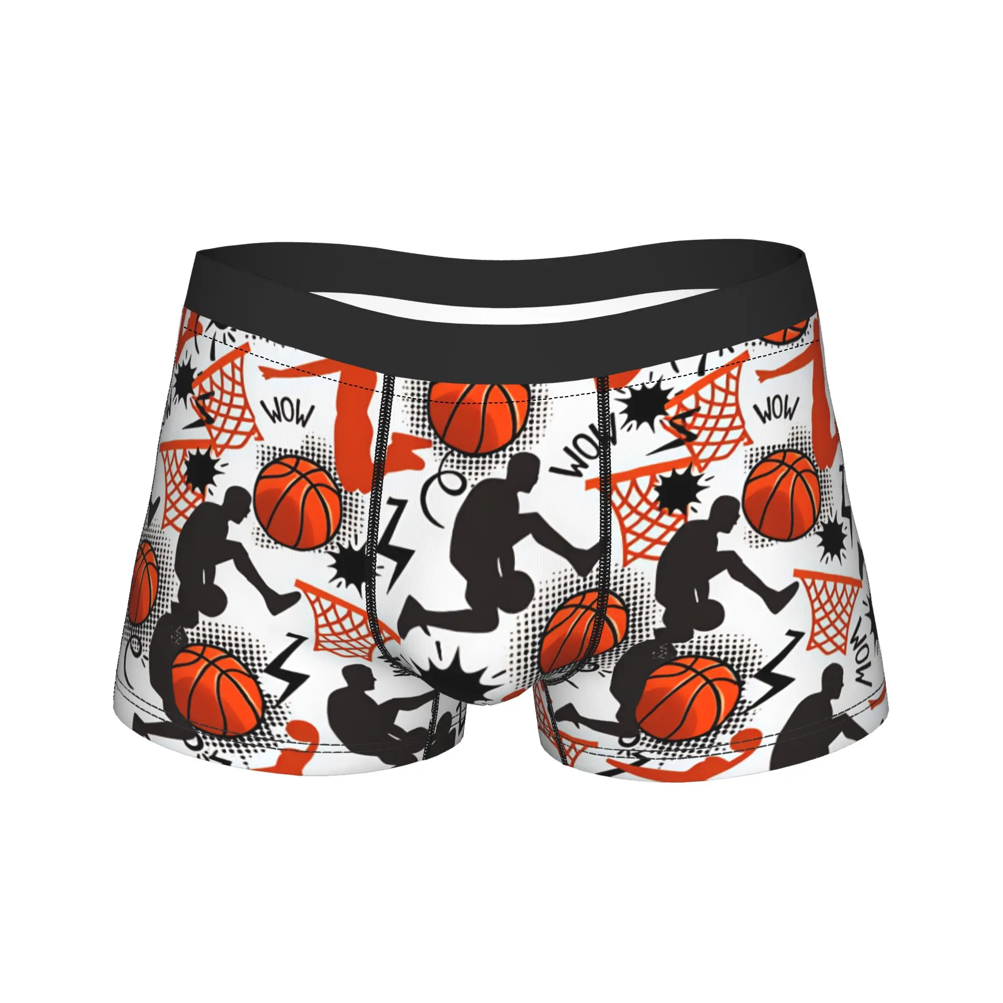 Basketball Player Silhouette Comic Style Seamless Pattern Underwear  Men Boxer Brief Elastic Boxershorts Hot Sale Underpants