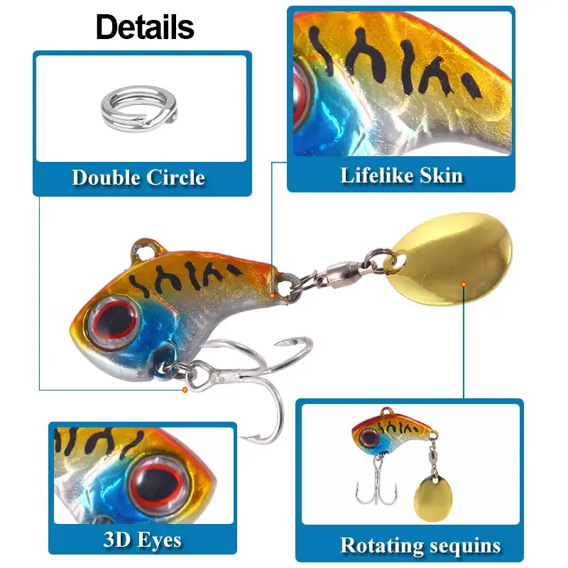 1 шт., вращающаяся металлическая искусственная Вибрирующая приманка, 9 г, 13 г, 16 г, 22 г, искусственные жесткие приманки, блесна, ложка, приманка для зимней рыбалки