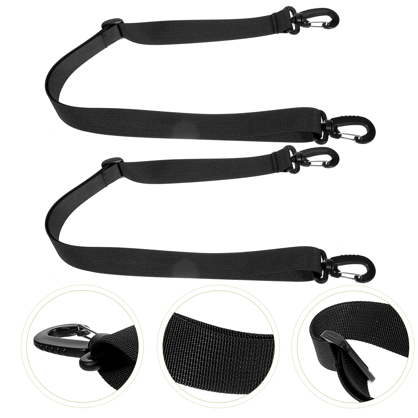 

2 Pcs Skis Hand Straps Wear-resistant Skates Leash Professional Boots Carrier for Belt Black