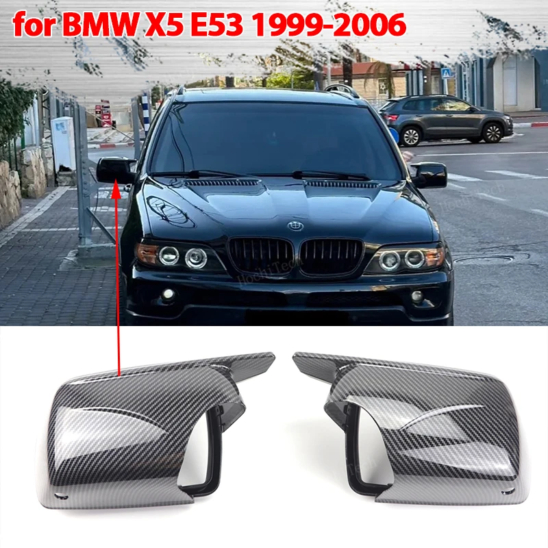 

Carbon Fiber Style M Design Side Mirror cover Caps for BMW X5 E53 1999-2006 Replacement