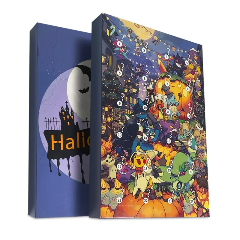 24 pçs/caixa pokemon calendário do advento caixa cega figuras anime bonito mini pvc modelo bonecas crianças natal brinquedos de halloween presente