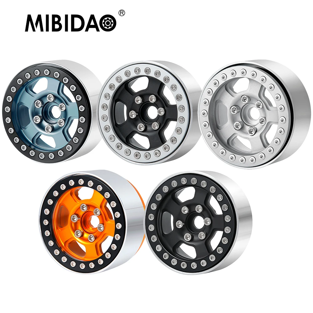 

MIBIDAO 4Pcs 1.9 inch Aluminum Alloy Beadlock Wheel Rims Hubs for Axial SCX10 D90 CC01 1/10 RC Crawler Car Model Upgrade Parts