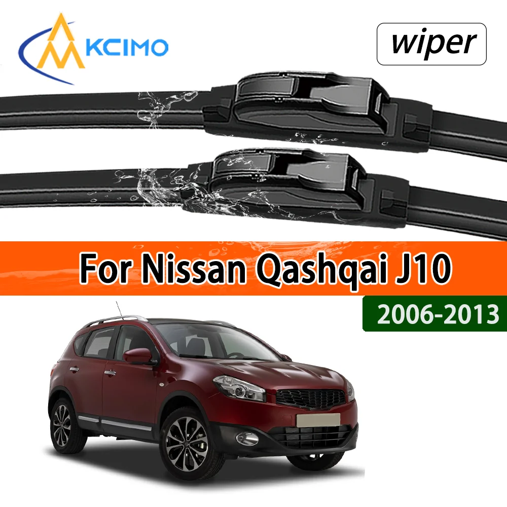 Frontwischerblätter-Set für Nissan Qashqai J10 10, Nissan Dualis 2006–2013, Auto-Windschutzscheibe, Fensterwischer-Zubehör