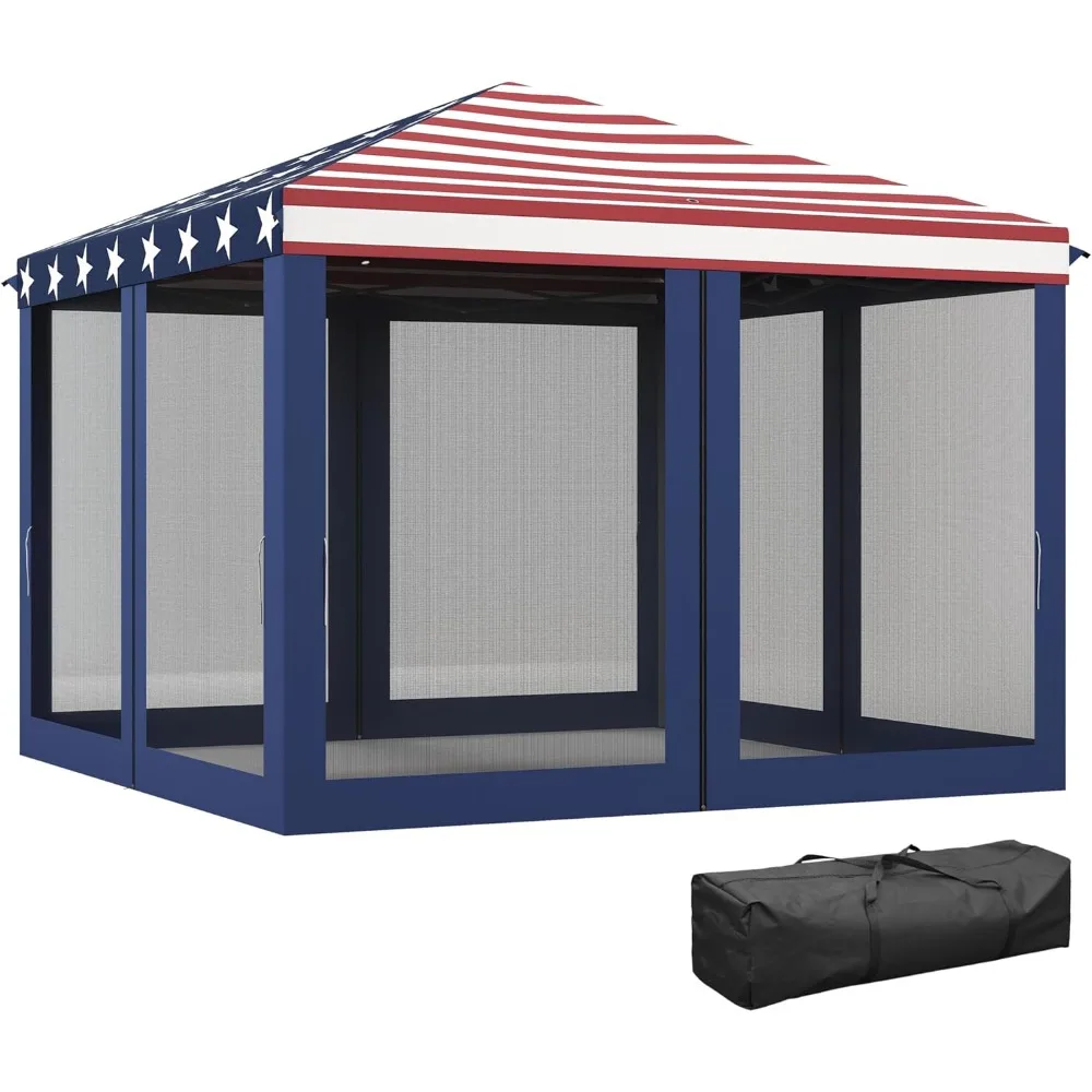 Tenda a baldacchino Pop-Up 10 'x 10' con rete, Gazebo istantaneo, stanza della casa dello schermo con borsa per il trasporto, regolabile in altezza, per esterno