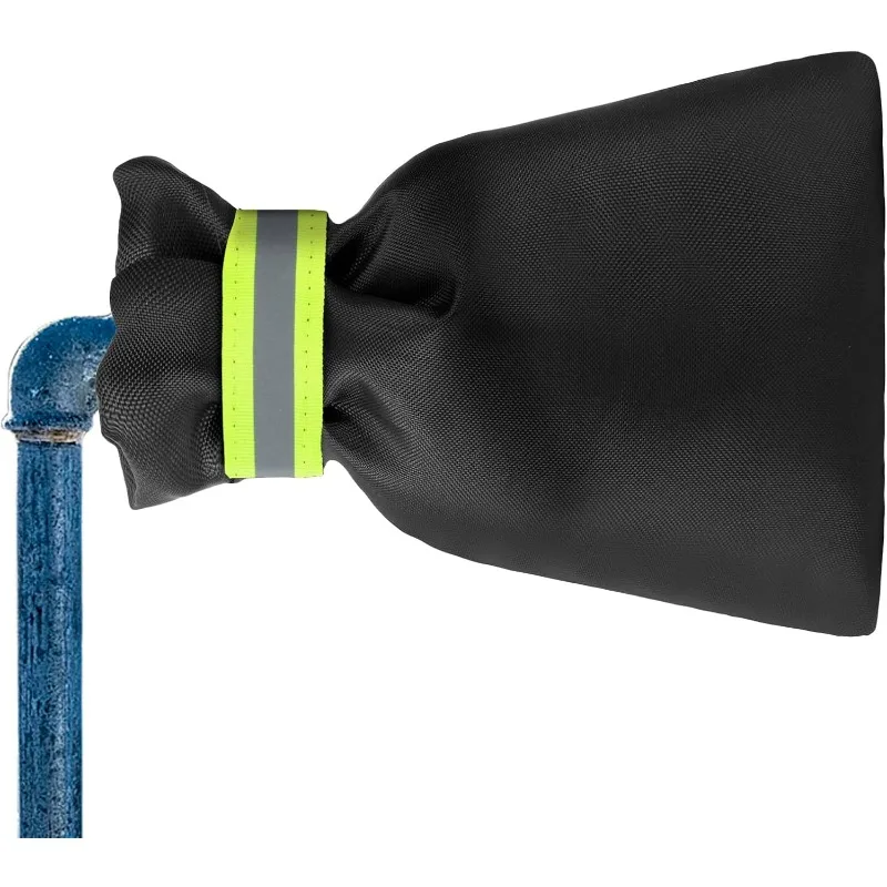 2pcs Outdoor Tap Cover Large Outside Tap Cover Frost Protector with Reflective Strip, Waterproof Thickened Tap Jacket Protects