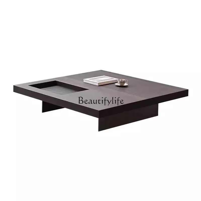 

LJY*Italian minimalist coffee table small apartment living room wabi-sabi retro square designer medieval coffee table