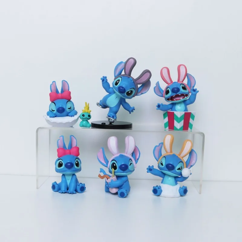 الكرتون Q-نسخة غرزة عمل أرقام سيارة الداخلية سطح المكتب الإبداعية أنيمي تمثال مصغرة زخرفة اكسسوارات دمى اللعب