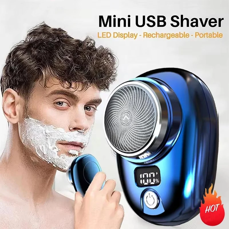 เครื่องโกนหนวดไฟฟ้าผู้ชาย USB ชาร์จแบบพกพามีดโกนสบาย Easy Travel MINI Beard ผม Trimmer มีดโกน