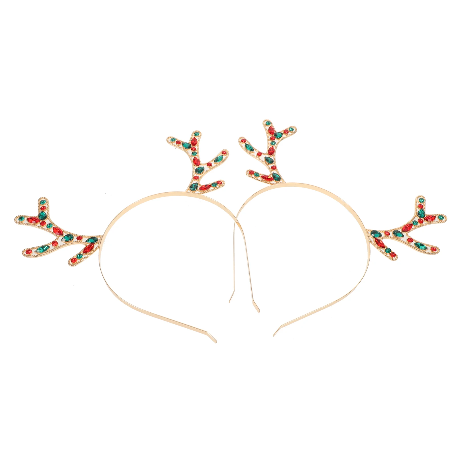 

2pcs Antler Headband Deer Horns Hair Hoop Reindeer Costume Accessories Resin Metal Holiday Party Cosplay Women Festival