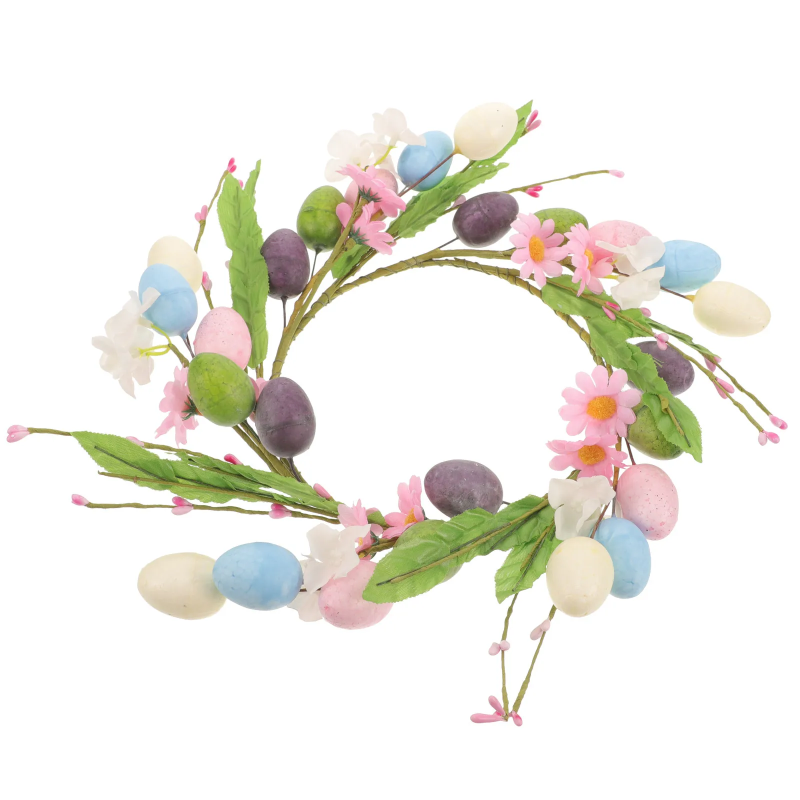 

Artificial Bright Color Easter Eggs Wreath For Front Door Wall Window Spring Party Decoration Festival Scene Hanging Garland