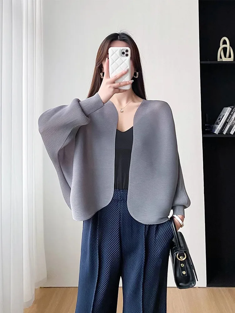 

Трехзонный однотонный легкий дышащий летний кардиган для женщин, складная солнцезащитная верхняя одежда, серый, универсальный, большие размеры