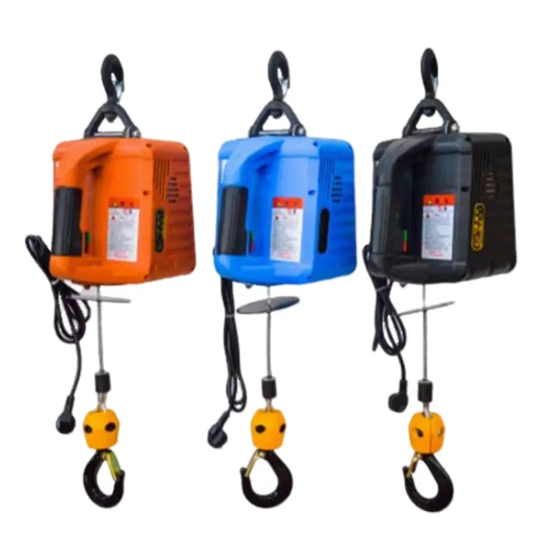 500KG Load Portable Electric Winch Traction Hoist Manual/Remote Control/Wire Control Electric Hoist 220V Hoist Lifting Tool