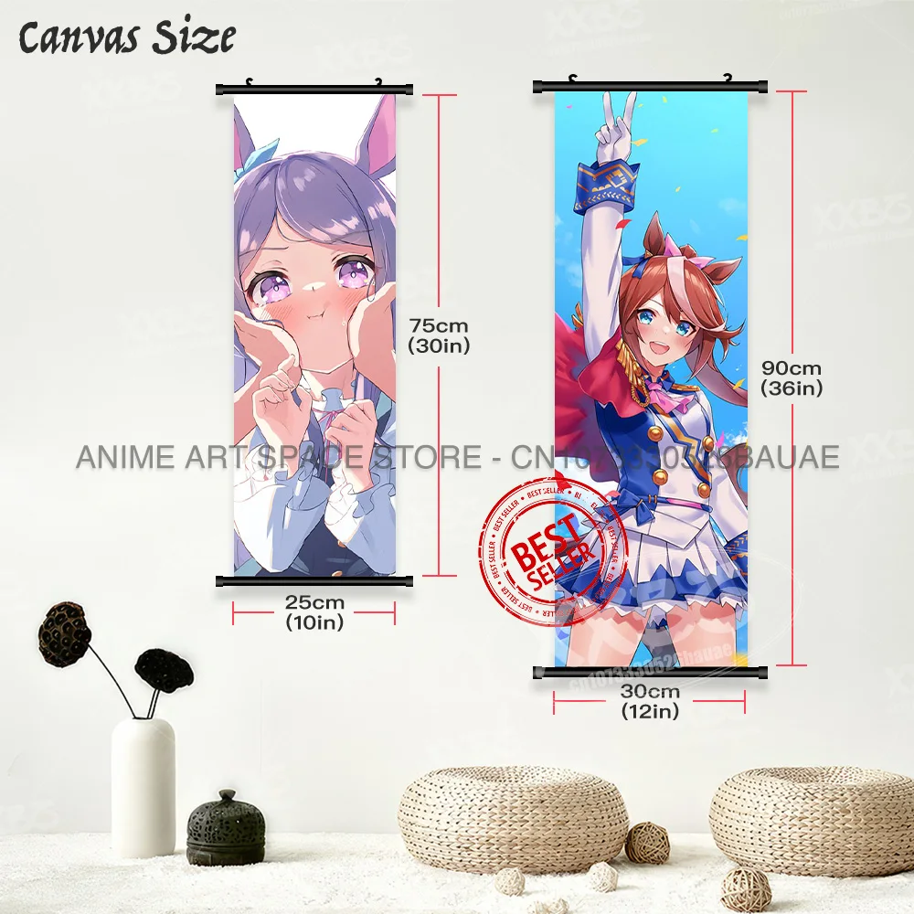 Kawaii Anime Umamusume: Pretty Derby Wandkunst Leinwand Schriftrollen Bild Poster Hängende Malerei Druck Heimdekoration für Zimmerwandbild – Detail 5