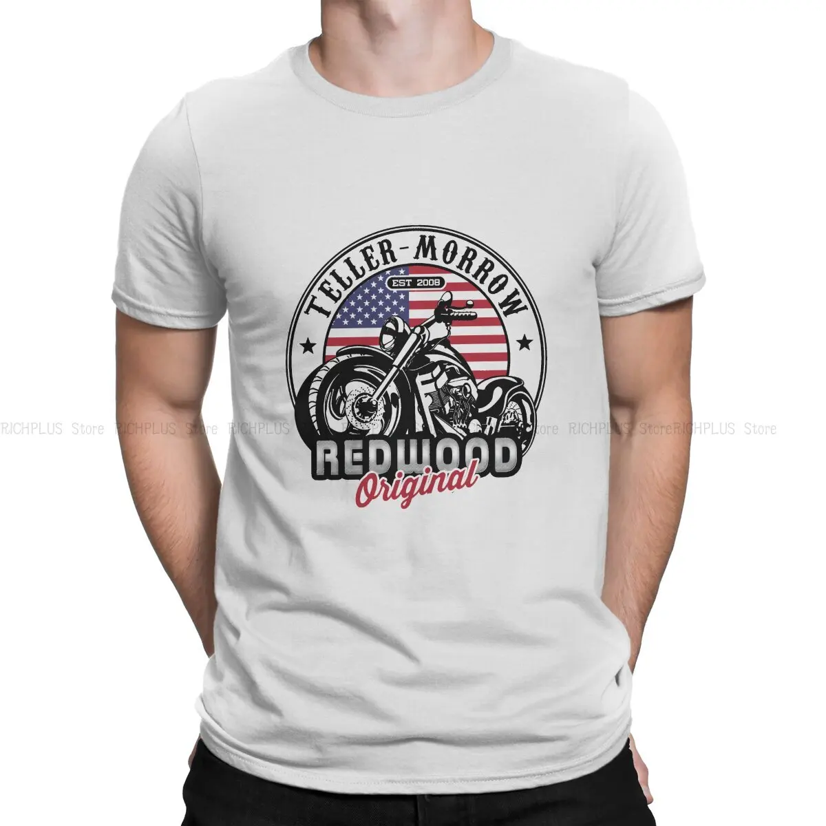 Sons Of Anarchy Creative TShirt for Men Teller-Morrow California Motorcycles Round Neck Polyester T Shirt Birthday Gifts Tops