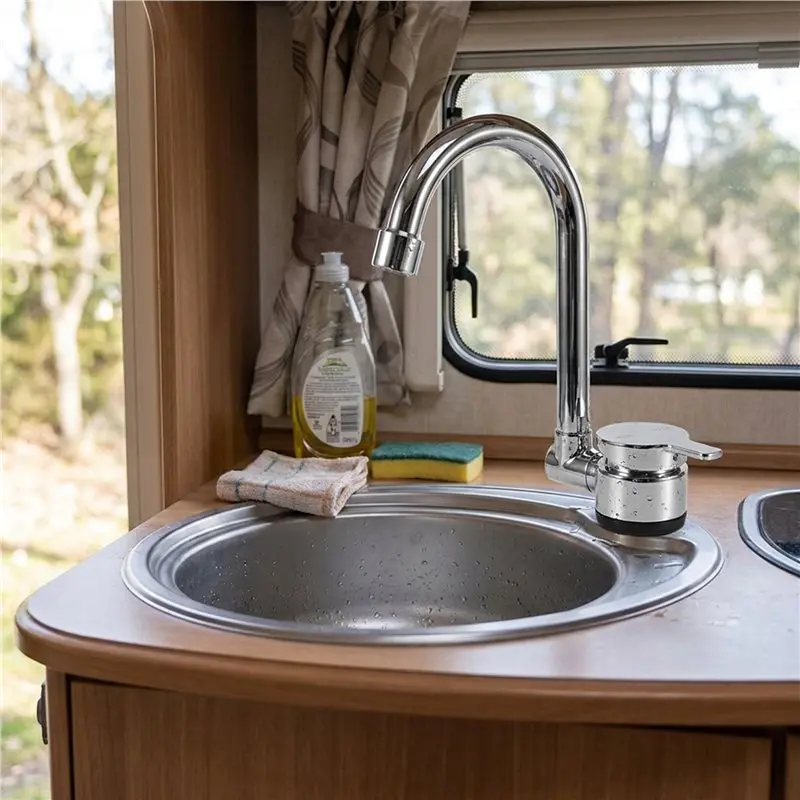 New For Home, Caravan, Yacht, Boat& Camping Replacement Faucet- RV Sink Camper Kitchen Calf& Hot Water Mixer 1/2