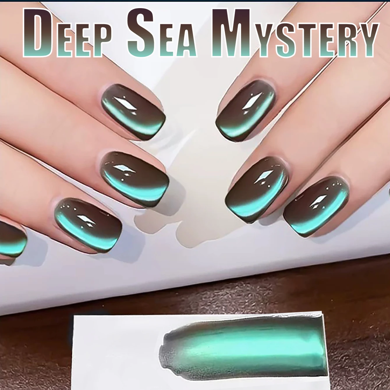 1 szt. PSK Popularny Lakier Hybrydowy do Paznokci Efekt Kociego Oka Sekrety Głębokich Morzy Rozjaśniający Kolorowy Gradient Efekt Satynowy Delikatne Szklane Koraliki Nail Art