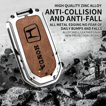 適用於本田思域、雅閣、鋒範、奧德賽、CR-V、XR-V、HR-V、繽智、翡翠、爵士、克萊斯勒的真皮汽車鑰匙套,附鑰匙圈配件 8 最佳銷售 2007年本田思域的配件 - №6