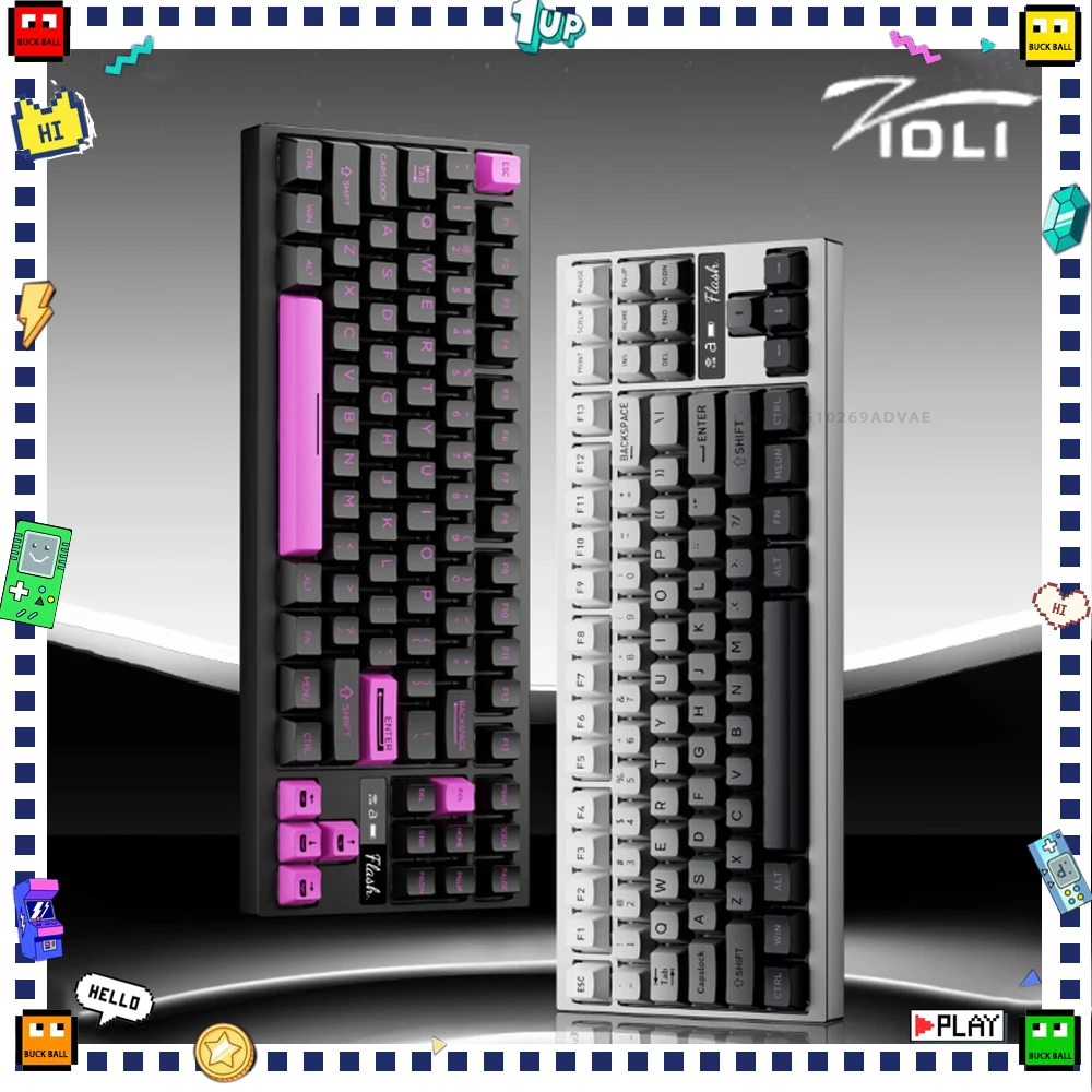 ZIDLI Flash80 Mechanical Keyboard Tri Mode Wireless Keyboard Custom Aluminum Alloy Rapidly Detachable Keyboard PC Accessories
