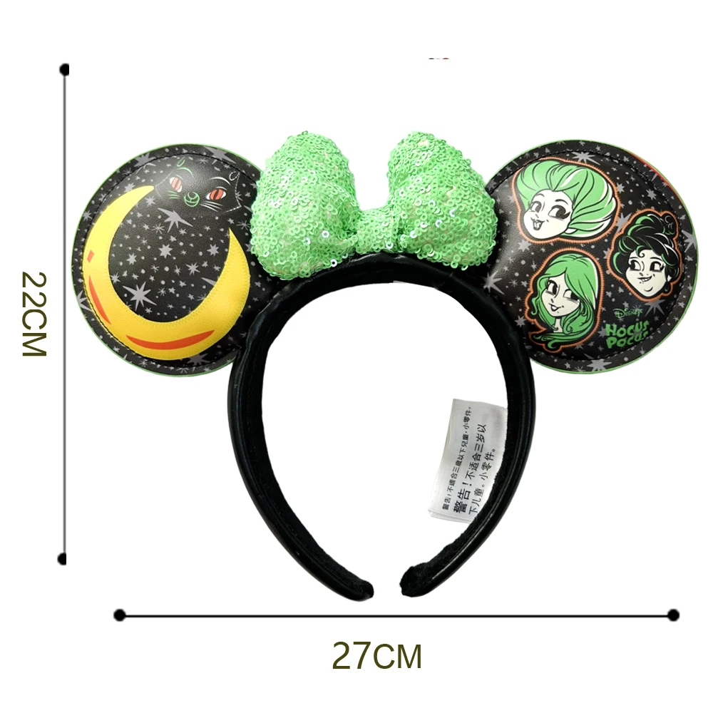 Новая повязка на голову с бантом и Микки Маусом Диснея, головной убор с замком для девочек и женщин, аксессуары для волос для косплея с ушками фокуса-покусом