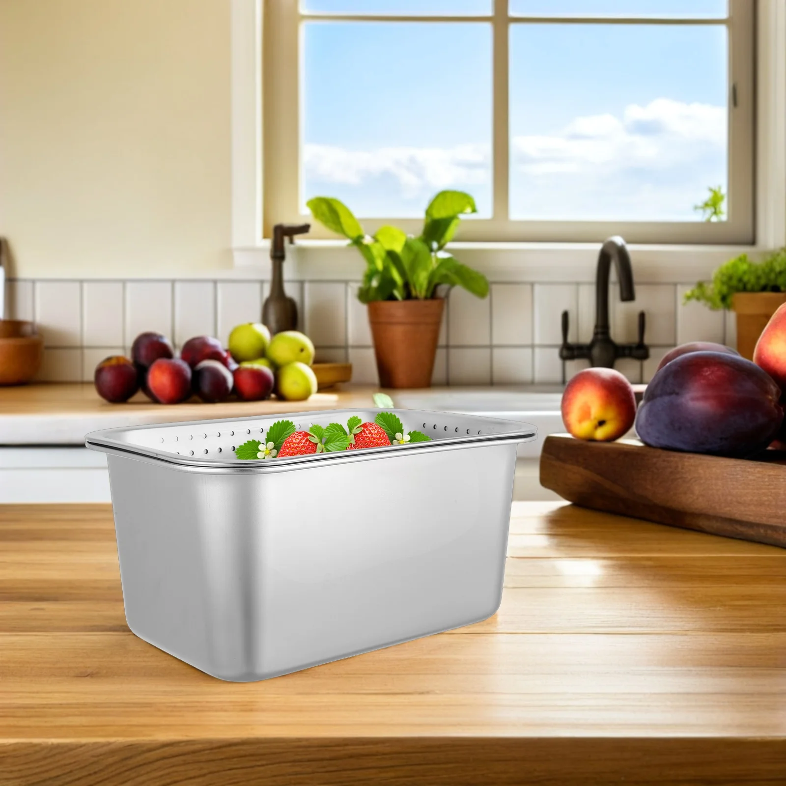 

1Set Stainless Steel Kitchen Sink Strainer Basket Fine Mesh Vegetable Draining Basket Sink Food Catcher Rust Resistant