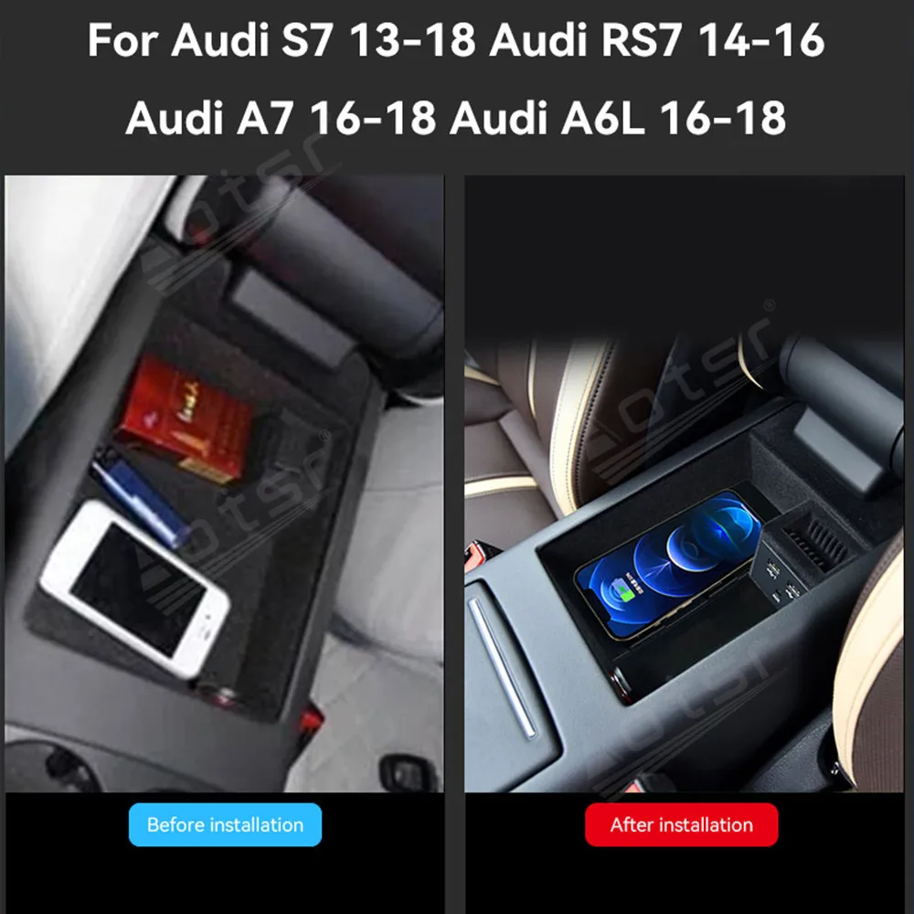 Mobile Phone wireless Chargers For Audi A6L A6 A7 S7 RS7 2013~2018 Intelligent Infrared fast charger wireless qi wireless car