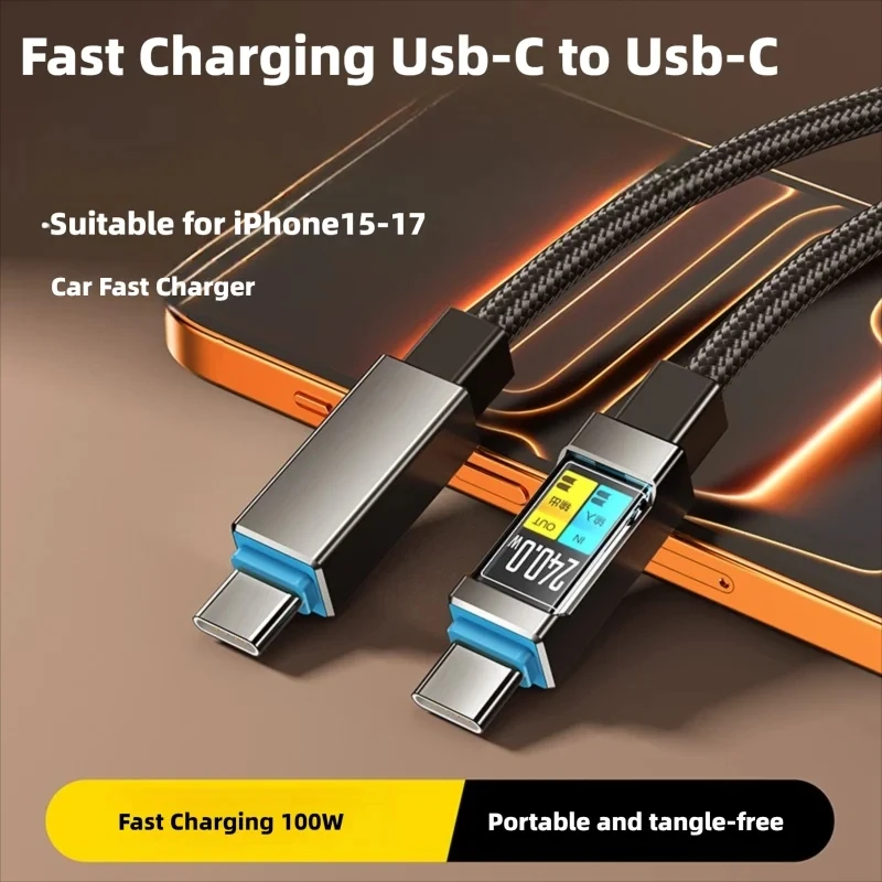 PD 240W USB C Super Quick Charging Data Line Dual C High Speed Transfer Cord Video Editing Workstation Link