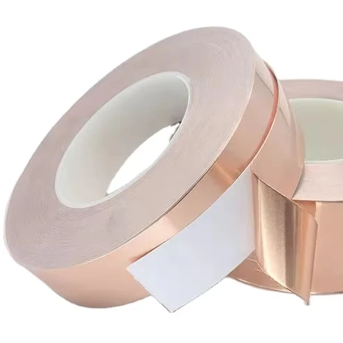 Single Side 30 Meters Conductive Copper Foil Tape Strip Adhesive EMI Shielding Heat Resist Tool Parts Available 5mm 30mm Sizes