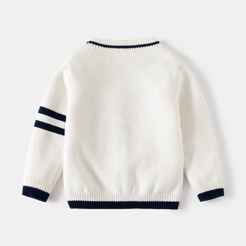 Kid Boy Girl Knitting Coat 2-6Year Children Sweater Knit Cardigans Winter Long Sleeve Striped Cotton Baby Sweater Jacket Tops ﻿