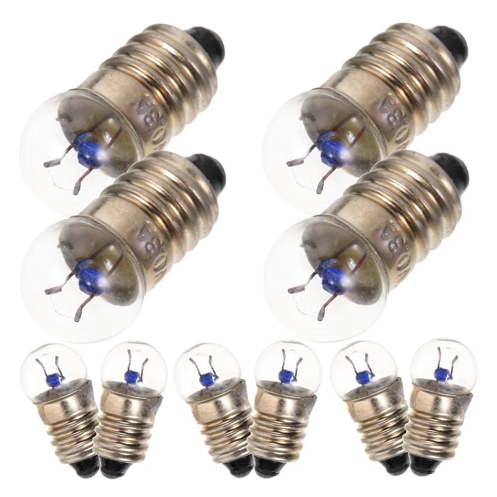 

50Pcs Mini Incandescent Screw Base Light Bulbs 2.5V 0.3a Electrical Experiment Indicator Light Flashlight Replacement