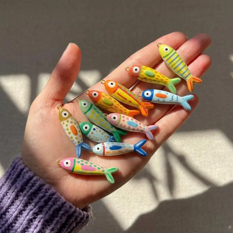 Colorful Tropical Fish Charms Bulk Pack Affordable Pendants for DIY Earrings Bracelets Necklaces Wholesale Jewelry Making Kits