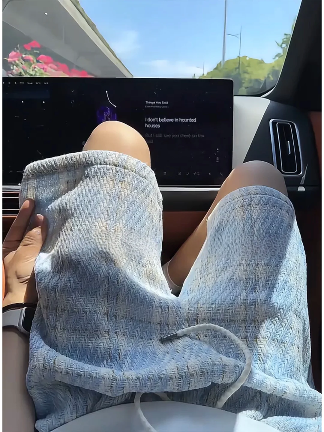 American Knitted Plaid Shorts Men's Summer Wide Leg Outerwear Beach Design Casual Loose Fit mid Waist Knee above Shorts