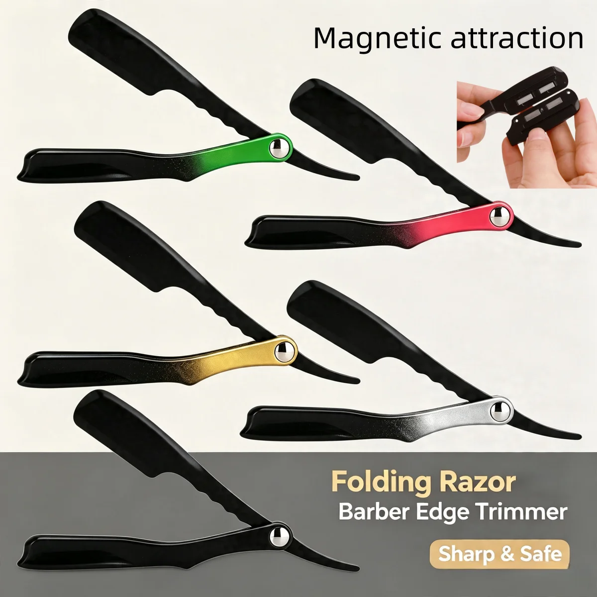 1pc Men Manual Shaver Straight Edge Zinc Alloy Barber Razor Folding Shaving Beard Cutter Straight Razor Accesories Hairdressing
