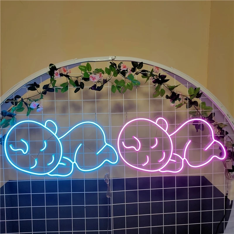 Baby Neon Led Kreativität Schlafzimmer Wandbild Personalisierte Hause Jungen Mädchen Art Raum Baby Geburt Geschenk Wand Dekor Nacht Licht