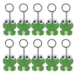 5/10/20pcs Frog Keychains for Frog Party Favors Supplies Birthday Party Bag Fillers Frog Animal Baby Shower Party Decorations