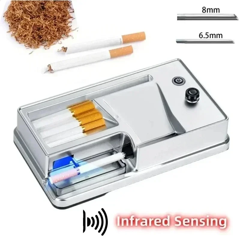 آلة لف السجائر الكهربائية ذات الاستخدام المزدوج مع مستشعر الأشعة تحت الحمراء 6.5 مللي متر 8 مللي متر التلقائي حاقن التبغ صانع اكسسوارات التدخين
