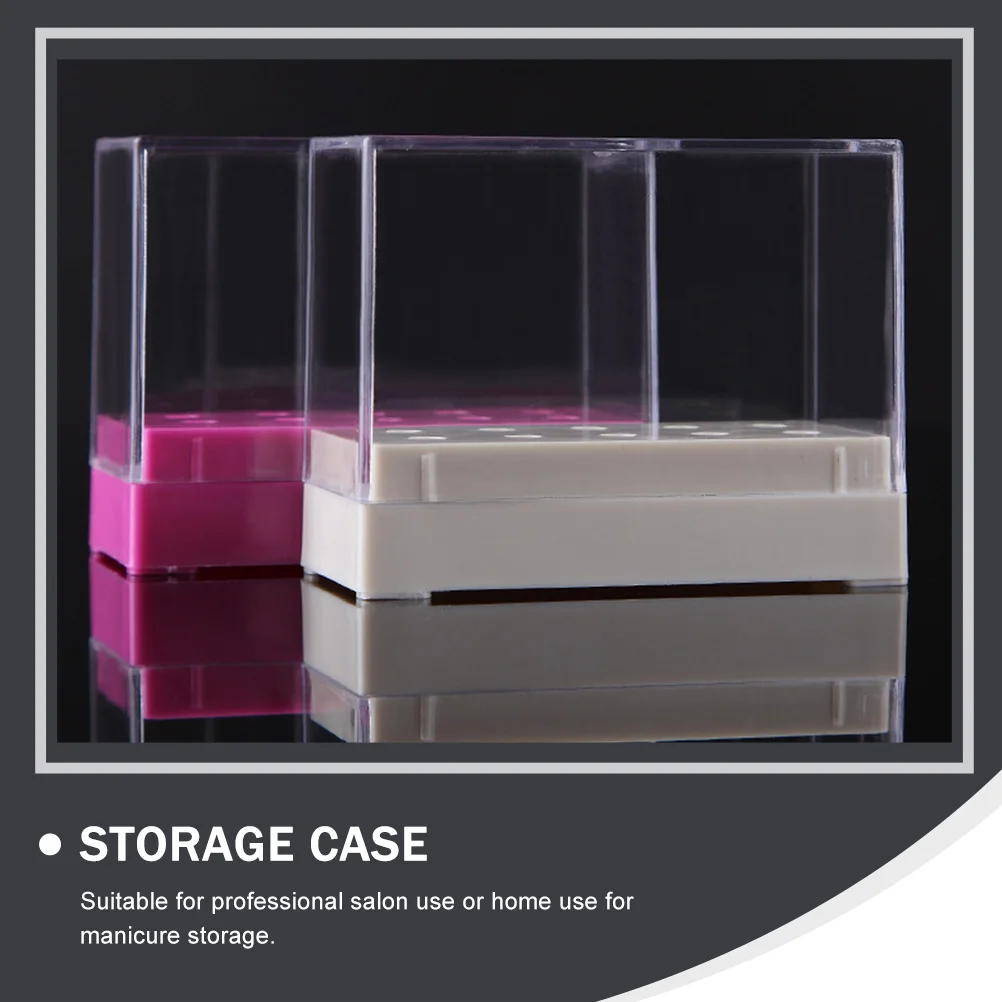 

Storage Box Nail Drill Bit Holder Bits Organizer Case 10-hole Manicure Grinding Head Stand