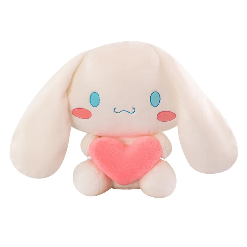55cm Kawaii Cinnamoroll Pluszak Anime Sanrio Wypchana Lalka Uroczy Przytulanka z Sercem Prezent dla Dziecka Urodziny Boże Narodzenie Pluszowa Maskotka