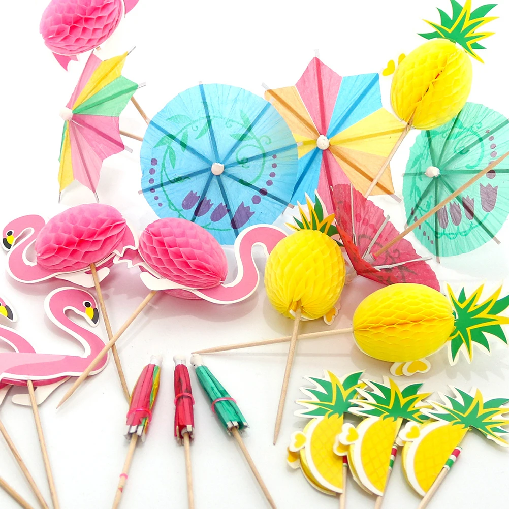 

12 Pineapple Picks Tropical Decor Summer Luau Party Supplies Beach Themed Cake Toppers Hawaiian Dessert naments