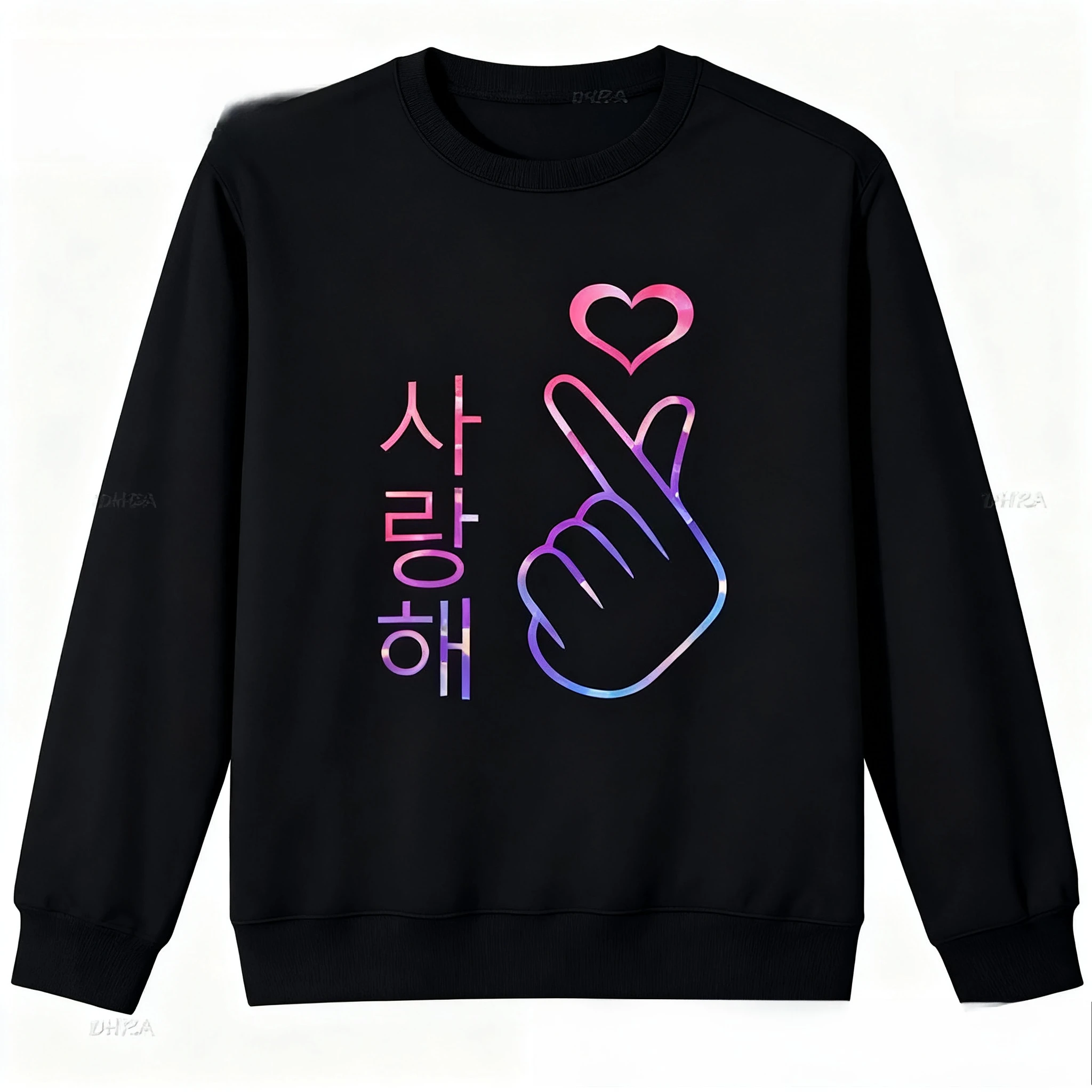 

Heart Graphic Printing Autumn and Winter Men's and Women's Sweatshirts Casual Loose Outdoor Street Sports Training Brand Fashion