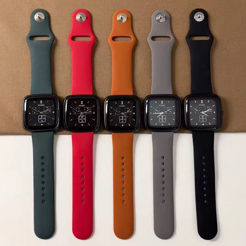 

Новые женские кварцевые часы с большим циферблатом в конфетных цветах, силиконовый ремешок, подходят как мужчинам, так и женщинам, высококачественные часы.