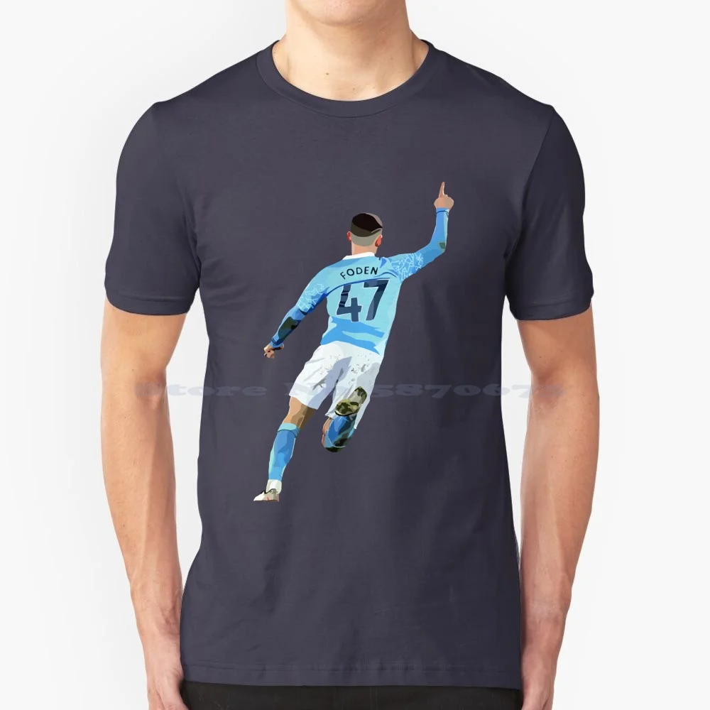 Phil Football Foden T Shirt 100% Cotton Tee Phil Foden England English Football Soccer Sport Fanart Goal Celebration Epl