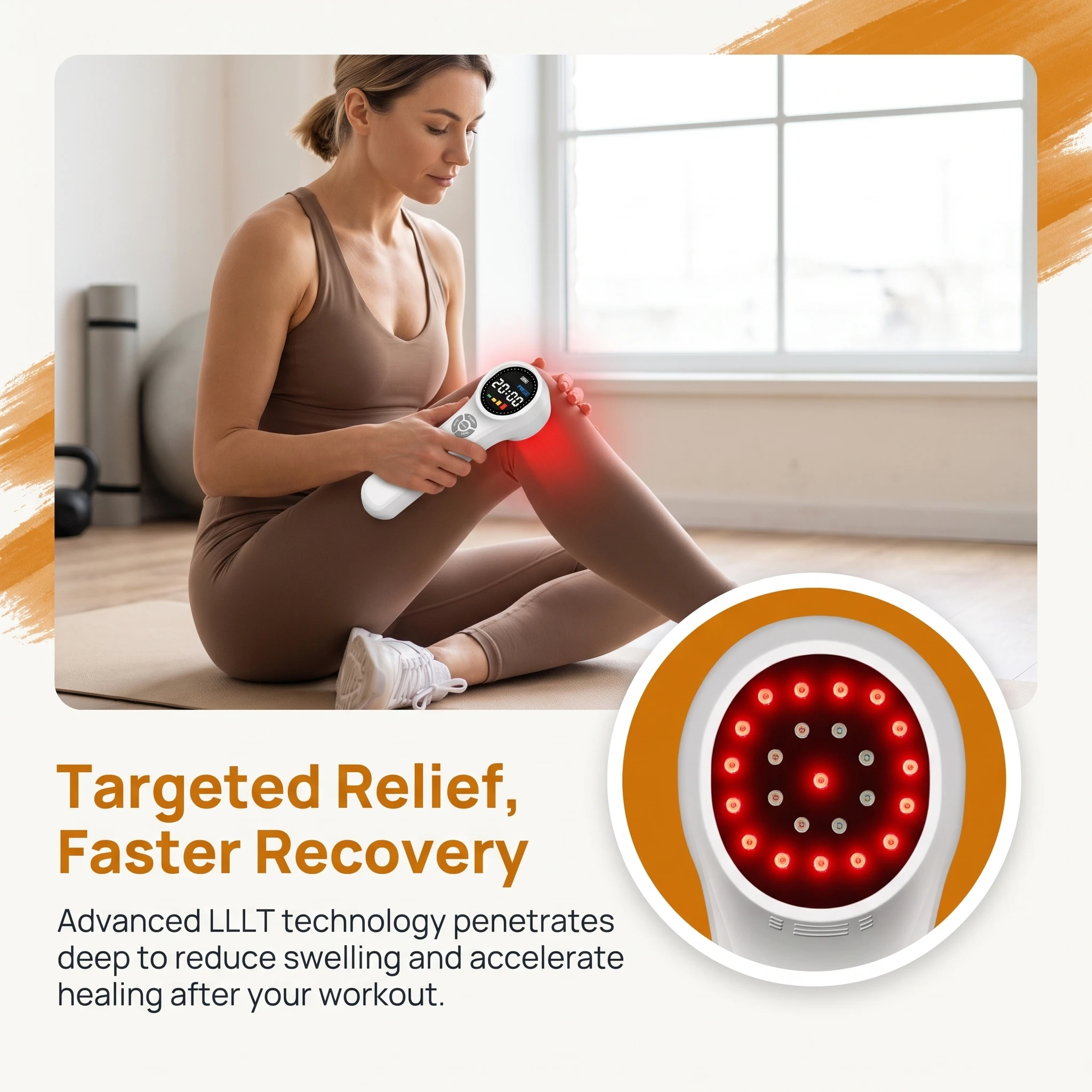 Advanced LLLT Cold Laser 660nm 810nm 980nm Red Near Infrared Light Therapy for Pain Inflammation Reduction Humans Pets