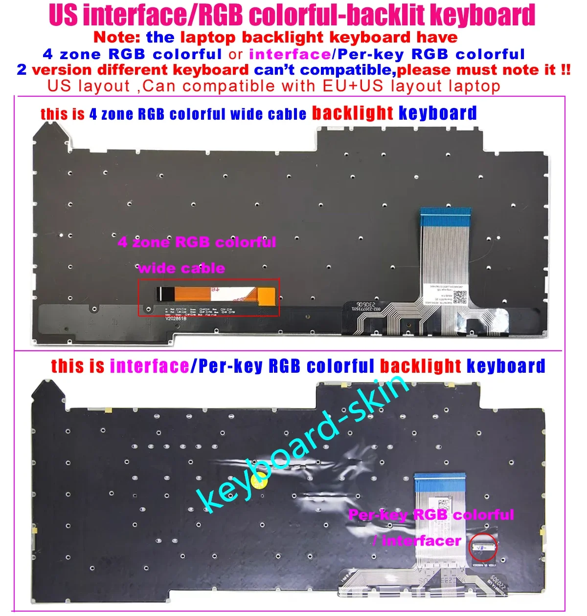 New RGB / interface US Backlit No-Palmrest Keyboard For ASUS ROG G15 G513 G513IH G513Q G513QE G513QM G513QY G513R G513RM G513RW