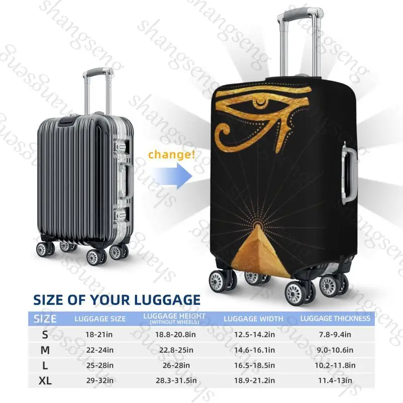 Ancient Egypt God Anubis Travel suitcase protective case, suitcase cover, elastic protection, washable Luggage cover, 18-32 in